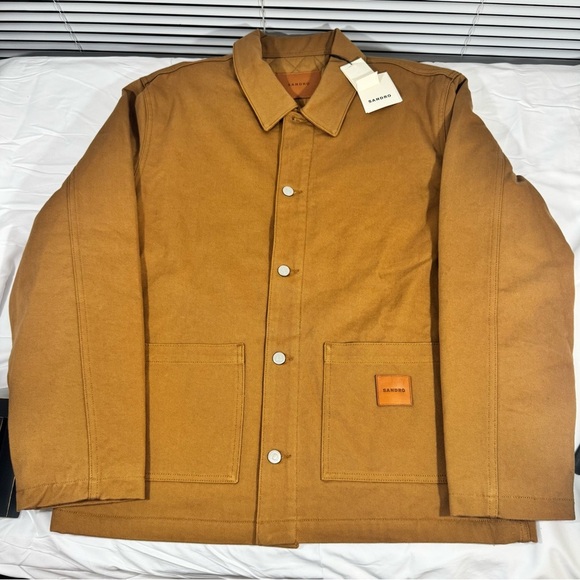 Sandro Workwear Jacket XXL Camel NWT - Designer Chore Jacket, Mens Casual - Picture 2 of 6